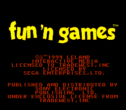 Fun 'n Games title screen for Sega Mega Drive